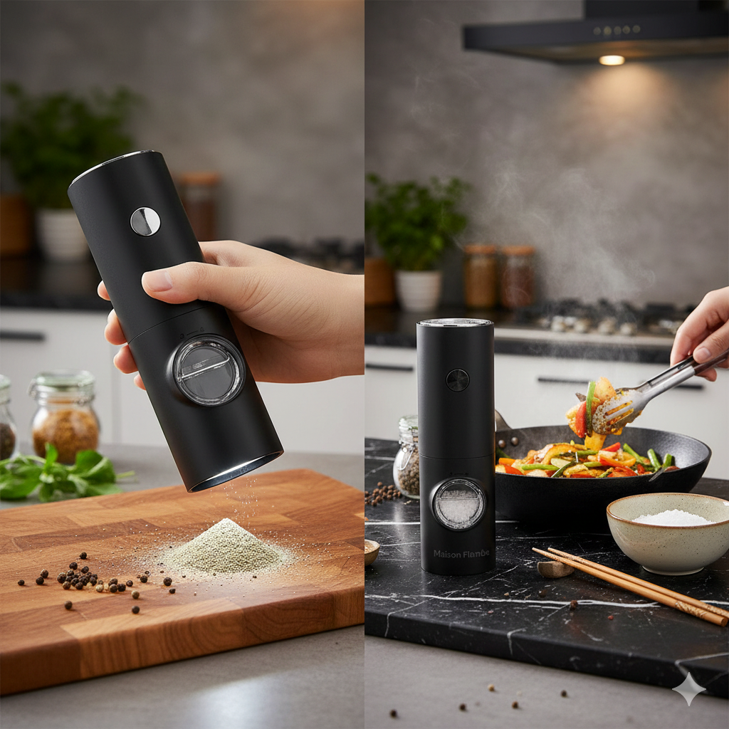 Moulin à Sel et Poivre Électrique Automatique - Maison Flambé
