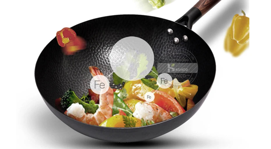 Wok Fonte 32cm Compatible Gaz et Induction