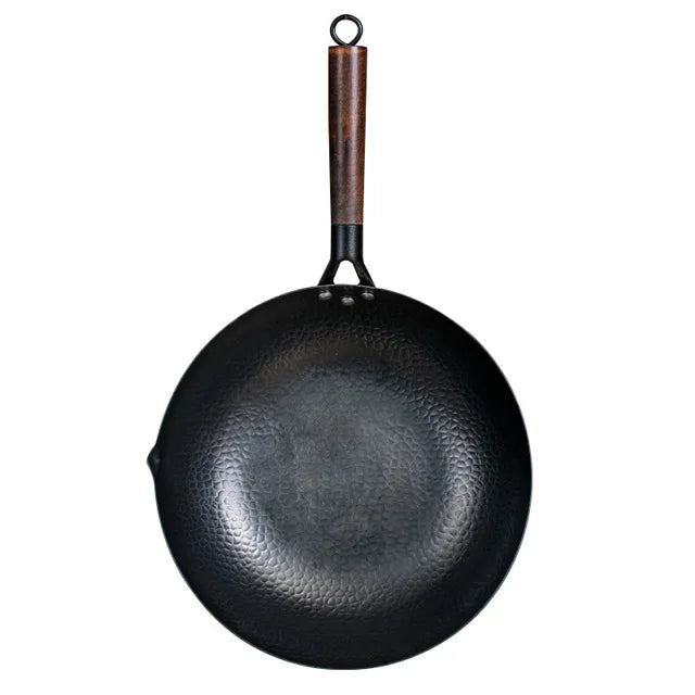 Wok fonte pure Konco 32cm compatible gaz et induction, sans revêtement