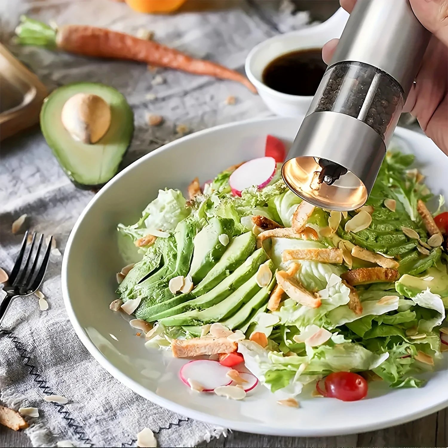 Moulin à Poivre Électrique Inox 2 Pièces - Maison Flambé