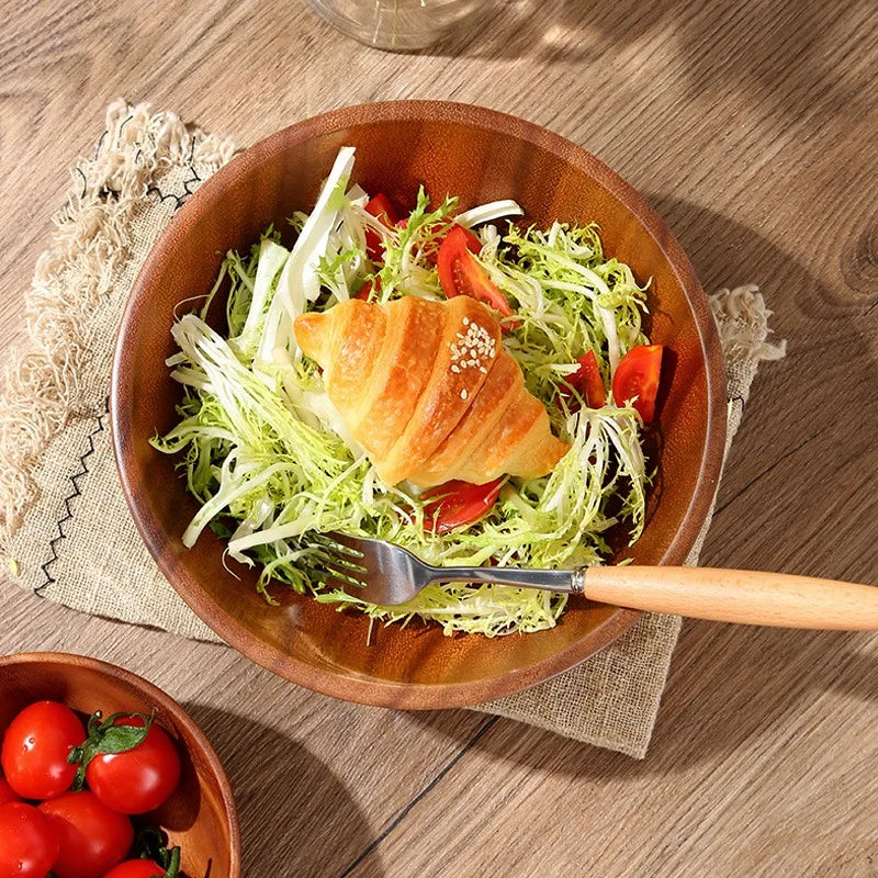 Bol Salade Bois d'Acacia Style Japonais - Maison Flambé