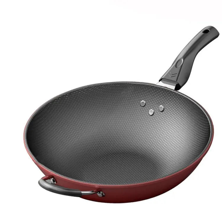 Wok Antiadhésif Nid d'Abeille avec Couvercle - Maison Flambé