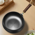 Wok Fer Manche Bois Fond Plat 20cm - Maison Flambé
