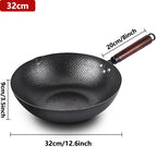 Wok Acier Carbone 32cm avec Couvercle - Maison Flambé