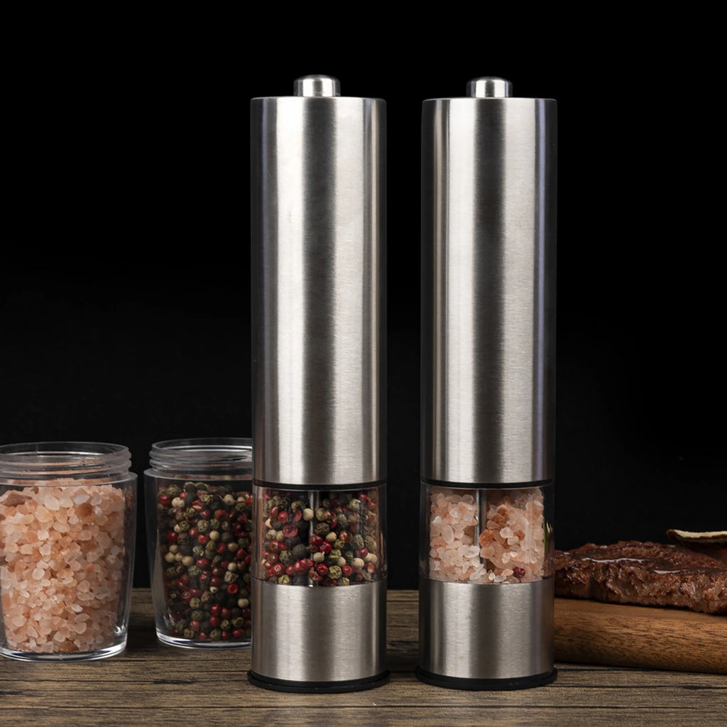 Moulin à Poivre Électrique Inox 2 Pièces - Maison Flambé