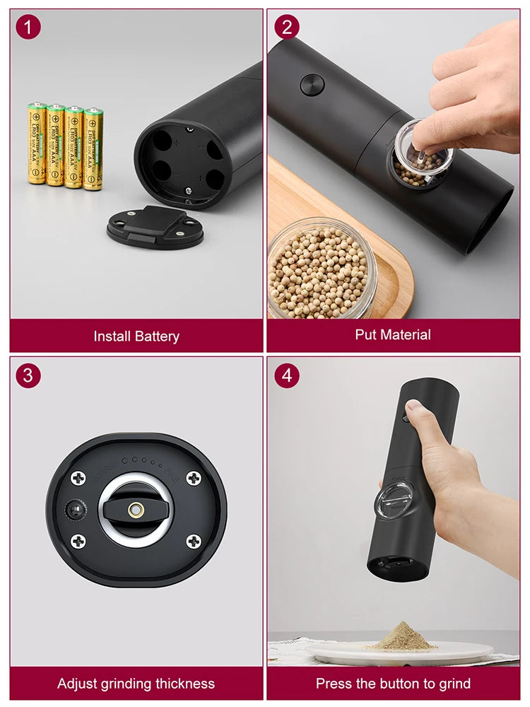 Moulin à Sel et Poivre Électrique Automatique - Maison Flambé