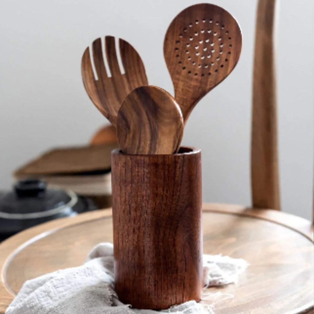 Set Ustensiles de Cuisine en Bois 8 Pièces - Maison Flambé